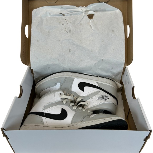 Jordan Shoes - Nike Air Jordan 1 Mid Womens 8.5 Grey Fog Black White BQ6472-015 Sneakers